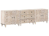 Sideboard 3 pcs White 60 x 33.5 x 75 cm Solid Mango Wood 3310113