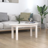 ZNTS Coffee Table White 80x40x35 cm Solid Wood Pine 822348