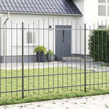 Garden Fence Grey 170 x 175 cm Powder-Coated Steel 42003906