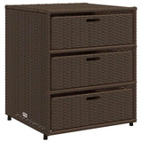 Garden Storage Cabinet Brown 55x59x69 cm Poly Rattan 365556