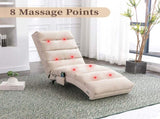 GOMYWAY Fabric Relaxation Chaise Lounge Chair, Full Body Support Fixed Recliner Sofa with Gentle W2678P389544