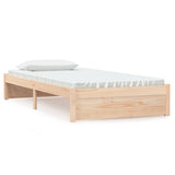 Bed Frame without Mattress White Solid Wood 100x200 cm 814940