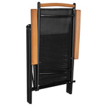 ZNTS Folding Garden Chairs 6 pcs Textilene Black 312187