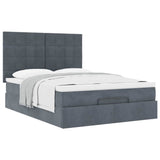 Ottoman Bed with Mattresses Dark Grey 140x200cm Velvet 3313476