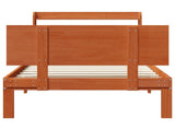 Bed Frame with Headboard 2 pcs Wax Brown Solid Pine Wood 3422755