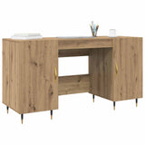 Desk with Shelf Artisan oak 140 x 50 x 75 cm Engineered wood 879523