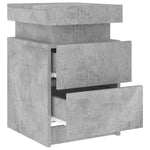 ZNTS Bedside Cabinet with LED Lights Concrete Grey 35x39x55 cm 836755