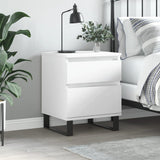 Bedside Cabinet White 40x35x50 cm Engineered Wood 830684