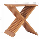 48992 Folding Stool 40x32x45 cm Solid Teak Wood