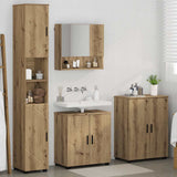 Bathroom Furniture Set Wall-mounted with Door 4 pcs Artisan Oak 3393012