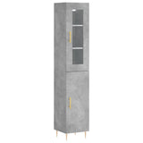 Highboard Concrete Grey 34.5x34x180 cm Engineered Wood 3199165