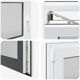 Basement Window RISOR 100 x 70 cm PVC and Glass Anthracite 42047295