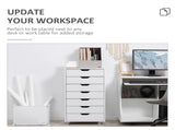 Seven-Drawer Filing Cabinet, with Wheels - White T3398P330433
