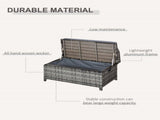 130 L Rattan Garden Storage Box, with Seat - Mixed Grey T3398P322069