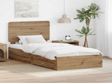 Bed Frame with Drawer Artisan Oak 100 x 200 cm Engineered Wood 3412827