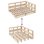 ZNTS Bookcase Bed without Mattress 160x200cm Solid Wood Pine 3324493