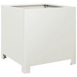 ZNTS Garden Planter White 40x40x40 cm Steel 851201