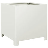 ZNTS Garden Planter White 40x40x40 cm Steel 851201