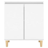 Sideboard with Solid Wood Legs White 60x35x70cm Engineered Wood 806067
