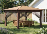 Gazebo with 4 Sidewalls 2.6 x 2.6 m Beige and Brown 42036805