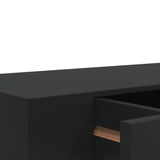Floating Wall Shelf with Drawer Black 48x25x8 cm 288205
