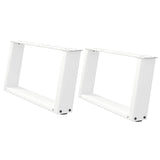 ZNTS Coffee Table Legs U-Shaped 2 pcs White 60x cm Steel 4012749