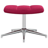 Relaxing Chair with a Stool Wine Red Velvet 328133
