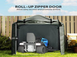 2.2 x 1.6 m Garden Storage Tent, Waterproof Anti-UV Bike Tent with Roll-up Zipper Door, Galvanised T3398P328028