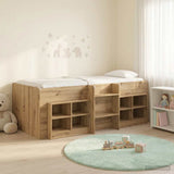 Loft Bed Frame with Cabinet 3 pcs Artisan Oak Engineered Wood 3423437