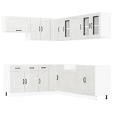 11 Piece Kitchen Cabinet Set Kalmar Gloss White Engineered Wood 3314913