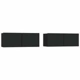 TV Cabinets 2 pcs Black 80x30x30 cm Engineered Wood 804536