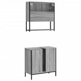2 Piece Bathroom Furniture Set Grey Sonoma Engineered Wood 3214663