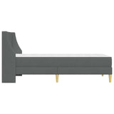 Bed Frame with Mattress Dark Grey 90 x 190 cm Fabric 3415233
