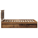 Bed Frame with Headboard Old Wood 120 x 190 cm Solid Pine Wood 3410110