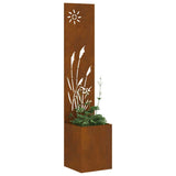 Garden Privacy Screen Rusty 32 x 140 cm Weathering steel 876363
