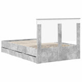 Bed Frame with Drawer Concrete Grey 120 x 200 cm Engineer Wood 3411134