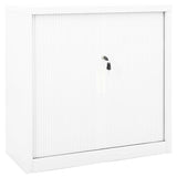Sliding Door Cabinet White 90x40x90 cm Steel 336429