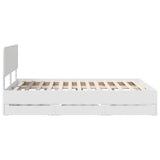Bed Frame with Drawer White 140 x 190 cm Engineered Wood 3412185
