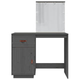 Dressing Table with LED Grey 95x50x133.5 cm Solid Wood Pine 820094