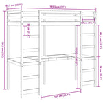 Loft Bed Frame without Mattress Wax Brown 75x190 cm Small Single Solid Wood Pine 3308576