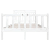 3100959 Bed Frame without Mattress White Solid Wood 140x200 cm