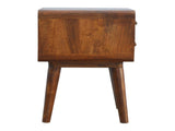 Solid Wood Curved Chestnut Bedside, 2 Drawers, Dark Brown B2743P402920