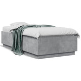 Bed Frame without Mattress Concrete Grey 75x190 cm Small Single 3209761