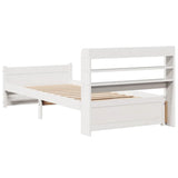 Bed Frame with Headboard without Mattress White 90x190 cm Single 3306749