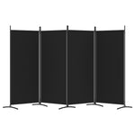 ZNTS 4-Panel Room Divider Black 346x180 cm Fabric 350265