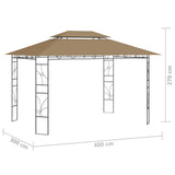Gazebo 4x3x2.7 m Taupe 160 g/m 313916