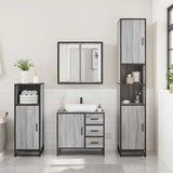 ZNTS 3 Piece Bathroom Furniture Set Grey Sonoma Engineered Wood 3300958