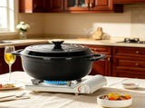 Cast iron 6QT cooking pot - Gradient Black Color - Includes two silicone gloves - Enamel pot 92886056