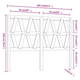 Bed Headboard Black 166x4x100 cm Solid Wood Pine 818634