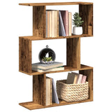 Room Divider Bookcase 3-Tier Old Wood 70x24x97 cm Engineered Wood 858118
